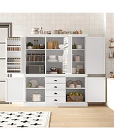73" Wooden Kitchen Pantry Cabinet