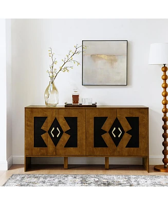 Mid-Century Modern Sideboard Buffet Cabinet - 60" Walnut