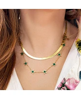 The Lovery Malachite Star Dangle Necklace 14K Gold