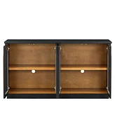 Arched Buffet Cabinet with Glass Doors & Storage