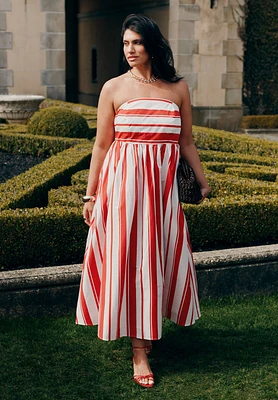 Eloquii Plus Poplin Fit And Flare Maxi Dress