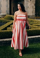 Eloquii Plus Poplin Fit And Flare Maxi Dress