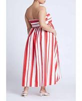 Eloquii Plus Poplin Fit And Flare Maxi Dress