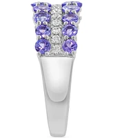 Effy Tanzanite (1-5/8 ct. t.w.) & Diamond (1/5 ct. t.w.) Band Ring in 14k White Gold