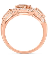 Effy Morganite (1-3/8 ct. t.w.) & Diamond (1/3 ct. t.w.) Statement Ring in 14k Rose Gold