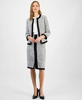 Kasper Women's Tweed Framed Jacket, Regular & Petite