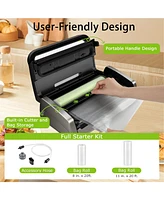 Bonsenkitchen Vacuum Sealer Machine, Globefish Technology for Perfect Vacuum Sealing, Powerful Low-Noise Food Vacuum Sealer with Easy Handle Design, B