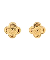 Pre-Owned Van Cleef & Arpels Pure Alhambra Stud Earrings 18K Gold and Mother of Pearl