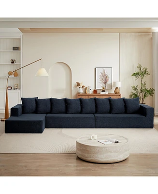 Chenille Modular Sofa – Modern Upholstered Sectional Couch with Plush Seating, Fixed Cushions, and Versatile Design for Living Room, Bedroom
