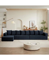 Chenille Modular Sofa – Modern Upholstered Sectional Couch with Plush Seating, Fixed Cushions, and Versatile Design for Living Room, Bedroom