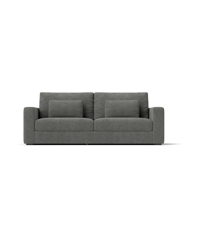 83" Modern Sofa Couches for Living Room, 3 Seater Sofa, Upholstered Compressed Cushions & Detachable Cover,Pewter