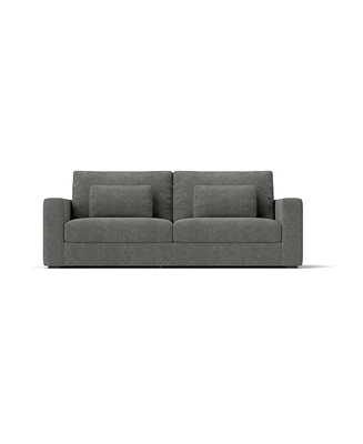 83" Modern Sofa Couches for Living Room, 3 Seater Sofa, Upholstered Compressed Cushions & Detachable Cover,Pewter