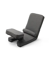 5-in-1 Convertible Sofa Bed with Tray, Gaming Chair with Adjustable Back Support (Dark Grey)