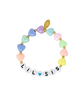 Zomi Gems Girls Sister/Lil Sis Hearts Bracelet Set