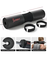 Sunny Health & Fitness Foam Barbell Pad, Heavy-Duty, High-Density Cushion for Squats, Lunges & Hip Thrusts