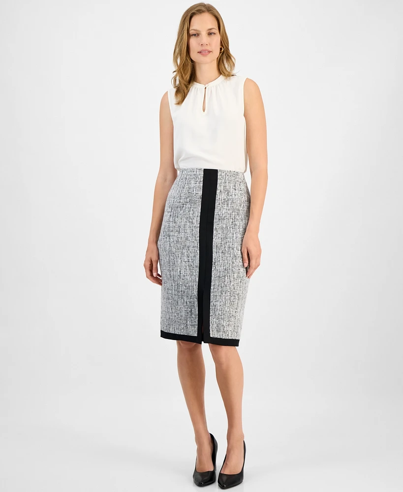 Kasper Women's Tweed Split-Seam Skirt, Regular & Petite