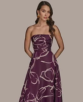 Donna Karan New York Women's Printed Strapless Gown