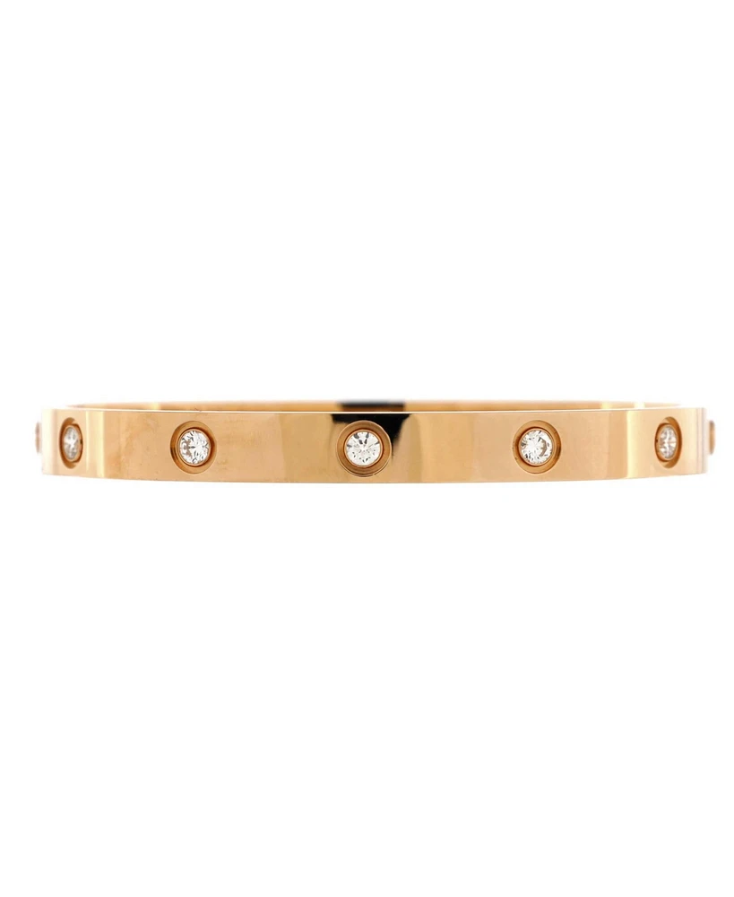 Pre-Owned Cartier Love 10 Diamond Bracelet 18K Rose Gold with Diamonds