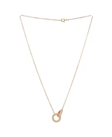 Pre-Owned Cartier Love Interlocking Pave Necklace 18K Rose Gold and Diamonds