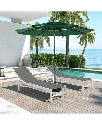 9ft 3-Tier Auto-Tilt Patio Umbrella - Dark Green (Base Not Incl.)