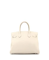 Pre-Owned Hermes Birkin 30 Handbag Light Togo with Palladium Hardware