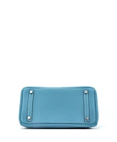 Pre-Owned Hermes Birkin 30 Handbag Blue Togo with Palladium Hardware