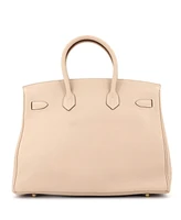 Pre-Owned Hermes Birkin 35 Handbag Light Clemence with Gold Hardware