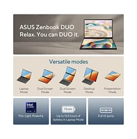 14" Zenbook Duo UX8406 Touchscreen Laptop Intel Core Ultra 9 Processor 285H 32GB Ram LPDDR5X Intel Arc Graphics 1TB Ssd Storage - Inkwell Gray