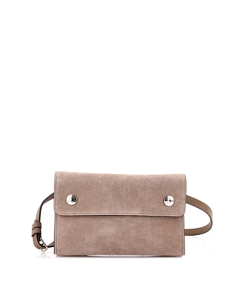 Pre-Owned Hermes Double Snap Pochette Crossbody Grizzly with Swift