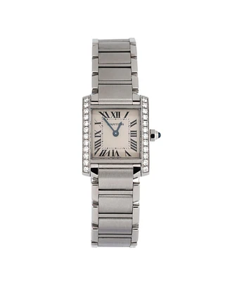 Pre-Owned Cartier Tank Francaise Quartz Watch in Stainless Steel with Diamond Bezel 20mm