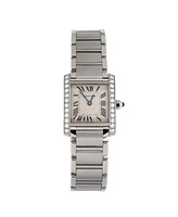 Pre-Owned Cartier Tank Francaise Quartz Watch in Stainless Steel with Diamond Bezel 20mm