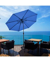 10 Feet Outdoor Patio Umbrella with Bright Solar Led Lights