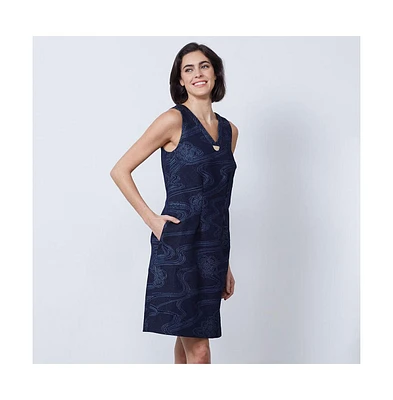 Etcetera Women's Flower Jacquard Denim Dress East Sea