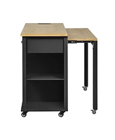 Kitchen Island with Extendable Table & Storage
