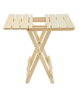 Folding Square Patio Table - Solid Wood
