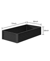 Galvanized Raised Garden Bed - 6x3x1.5ft, 36" Tall