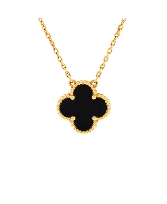 Pre-Owned Van Cleef & Arpels Vintage Alhambra Pendant Necklace 18K Gold and Onyx