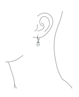 Bling Jewelry Elegant Simulated Pearl Dangle Chandelier Earrings - Cz Crown Ball Silver Plated