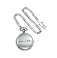 Bling Jewelry Skeleton Pocket Watch Two-Tone Roman Numerals Gold Silver Chain
