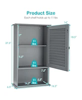 Bathroom Wall Mount Storage Cabinet Single Door with Height Adjustable Shelf