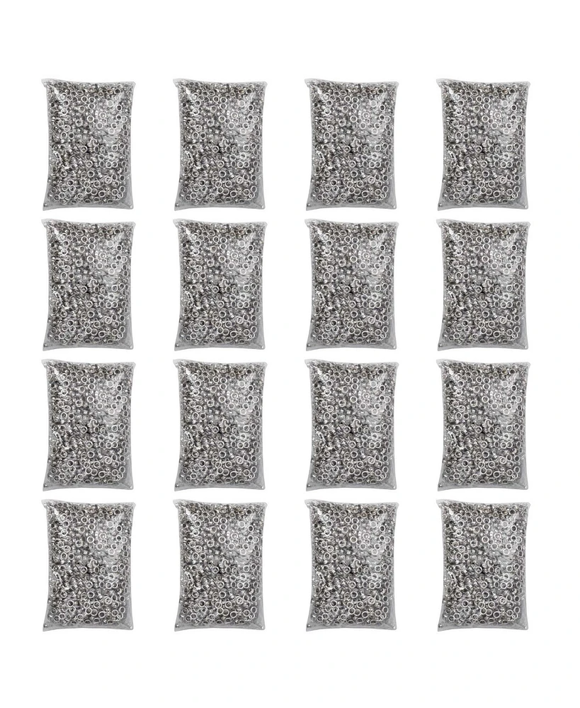 Yescom 32000 pcs Grommet Kit 1/4 inch Size #0 Eyelets and Washers Nickel for Hand Press Apparel Leather Printing Tarp