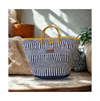 Ripples of Nourishment Handmade Sisal Straw Basket Tote Bag