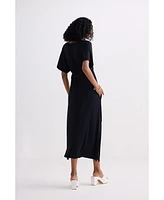 Reistor Women's Flowy A-Line Maxi Dress with Side Slits