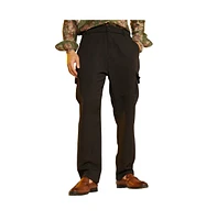 Campus Sutra Men's Midnight Black Straight-Fit Cargo Trousers