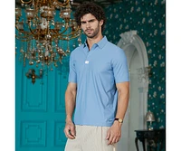 Campus Sutra Men's Powder Blue Seamless Waffle Polo T-Shirt