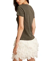 Lucky Brand Women's Cotton Cutwork Henley Tee
