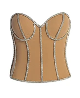 Jluxlabel Women's Illusions Rhinestone Corset