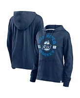 Fanatics Women's Heather Navy Winnipeg Jets Faded Pullover Hoodie