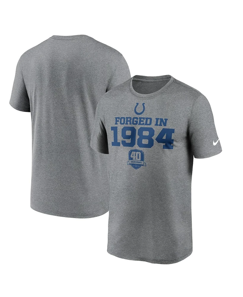 Nike Men's Heather Gray Indianapolis Colts 40th Anniversary Legend Performance T-Shirt
