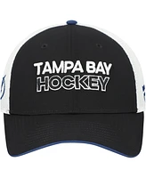 Fanatics Men's Black/White Tampa Bay Lightning Authentic Pro Rink Alternate Trucker Adjustable Hat